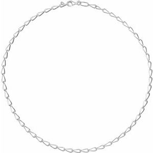 Sterling Silver 4.7 mm Elongated Curb 7" Chain