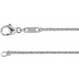 10K White 1.2 mm Wheat 20" Chain