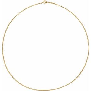 18K Yellow 1.2 mm Wheat 18" Chain