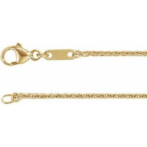 18K Yellow 1.2 mm Wheat 18" Chain