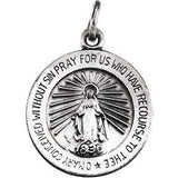 14K White 15 mm Miraculous Medal