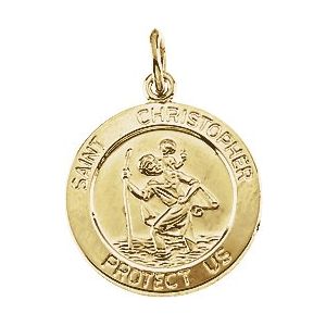 14K Yellow 15 mm St. Christopher Medal