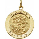 14K Yellow St. Michael Medal Pendant