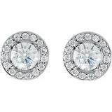 Platinum 5/8 CTW Natural Diamond Halo-Style Earrings