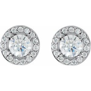 Platinum 5/8 CTW Natural Diamond Halo-Style Earrings