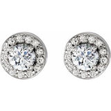 Platinum 3/8 CTW Natural Diamond Halo-Style Earrings