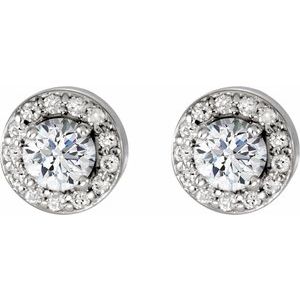 Platinum 3/8 CTW Natural Diamond Halo-Style Earrings