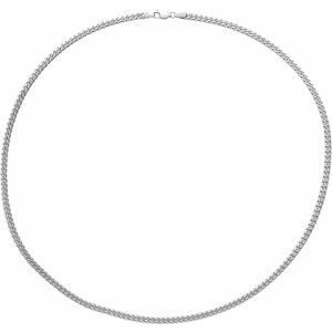 Sterling Silver 3.5 mm Cuban Link Curb 18" Chain