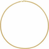 14K Yellow 3.3 mm Cuban Link Curb 18" Chain