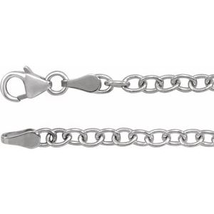 Sterling Silver 3.25 mm Oval Cable 7" Chain