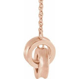 14K Rose Interlocking Circle 16" Necklace