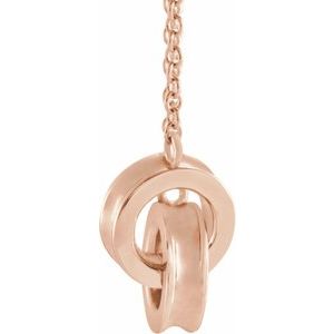 14K Rose Interlocking Circle 16" Necklace