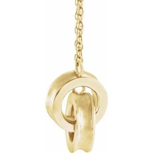 14K Yellow Interlocking Circle 16" Necklace