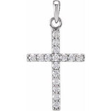 Platinum 1/5 CTW Natural Diamond Cross Pendant
