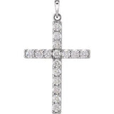 Platinum 1/4 CTW Natural Diamond Cross Pendant