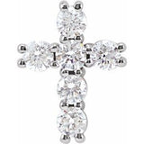 Platinum 1/4 CTW Natural Diamond Cross Pendant