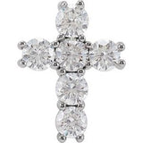 Platinum 1 3/8 CTW Natural Diamond Cross Pendant