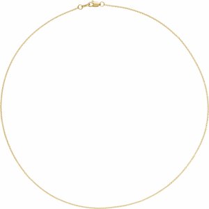 18K Yellow 1 mm Cable 18" Chain