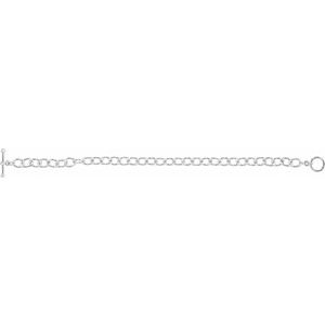 Sterling Silver 5.9 mm Charm Cable  7 1/4" Bracelet