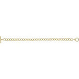 24K Yellow Gold-Plated Sterling Silver 5.9 mm Charm Cable 7 1/4" Bracelet