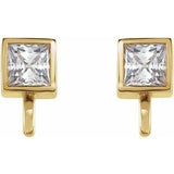 14K Yellow .05 CT Natural Diamond Bezel-Set Earring Top