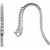 14K White .06 CTW Natural Diamond Bishop Hook Earring Top