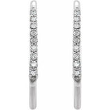 14K White .06 CTW Natural Diamond Bishop Hook Earring Top