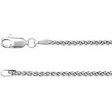 Rhodium-Plated Sterling Silver 1.8 mm Wheat 24" Chain