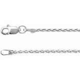 Rhodium-Plated Sterling Silver 1.5 mm Wheat 20" Chain