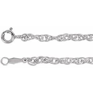 Sterling Silver 2.5 mm Rope 7" Chain