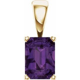 14K Yellow Natural Amethyst Pendant
