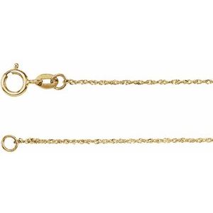 14K Yellow .90 mm Diamond-Cut Singapore 16" Chain