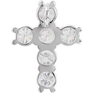 Platinum 1 3/8 CTW Natural Diamond Cross Pendant
