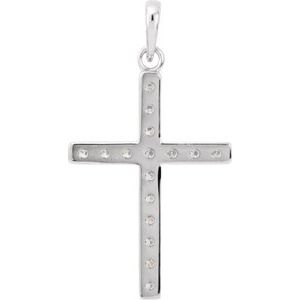 Platinum 1/2 CTW Natural Diamond Cross Pendant