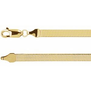 14K Yellow 3.8 mm Flexible Herringbone 7" Chain
