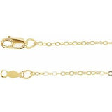 14K Yellow 1.3 mm Flat Cable 18" Chain