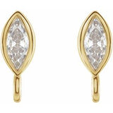14K Yellow .08 CT Natural Diamond Bezel-Set Earring Top