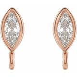 14K Rose .08 CT Natural Diamond Bezel-Set Earring Top