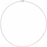 18K White 1.3 mm Cable 18" Chain