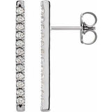 Platinum 1/3 CTW Natural Diamond French-Set Bar Earrings