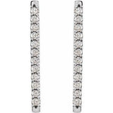 Platinum 1/3 CTW Natural Diamond French-Set Bar Earrings