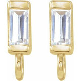 14K Yellow .06 CT Natural Diamond Bezel-Set Earring Top
