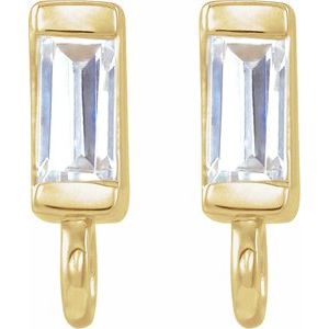 14K Yellow .06 CT Natural Diamond Bezel-Set Earring Top