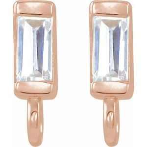 14K Rose .06 CT Natural Diamond Bezel-Set Earring Top