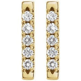 14K Yellow 1/8 CTW Natural Diamond French-Set Bar Earrings
