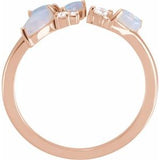 14K Rose Natural White Opal & 1/10 CTW Natural Diamond Negative Space Ring