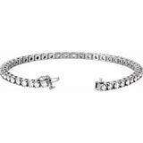 14K White 4 3/4 CTW Natural Diamond Line 7" Bracelet