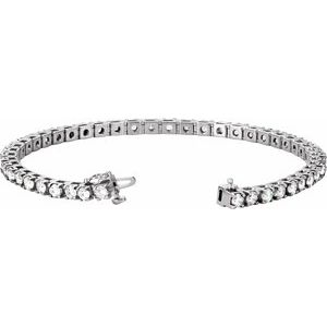 14K White 4 3/4 CTW Natural Diamond Line 7" Bracelet
