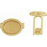 14K Yellow 15.6x12.5 mm Rope Pattern Cuff Links