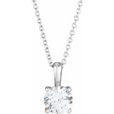 14K White 1/4 CT Natural Diamond 16-18" Necklace